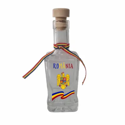 Stema romania, sticla cu mesaj patrata, 250 ml, model divgs318 22